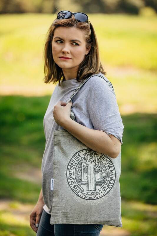 Torba z materiału żakardowego, (100% bawełna) - BENEDYKT - uniwersalny rozmiar 33cmx39cm #babywearing